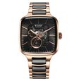 Titan Ceramic Fusion Automatic Square Blue Dial Silver Dual-Toned Stainless Steel Bracelet Watch for Men - image number 1