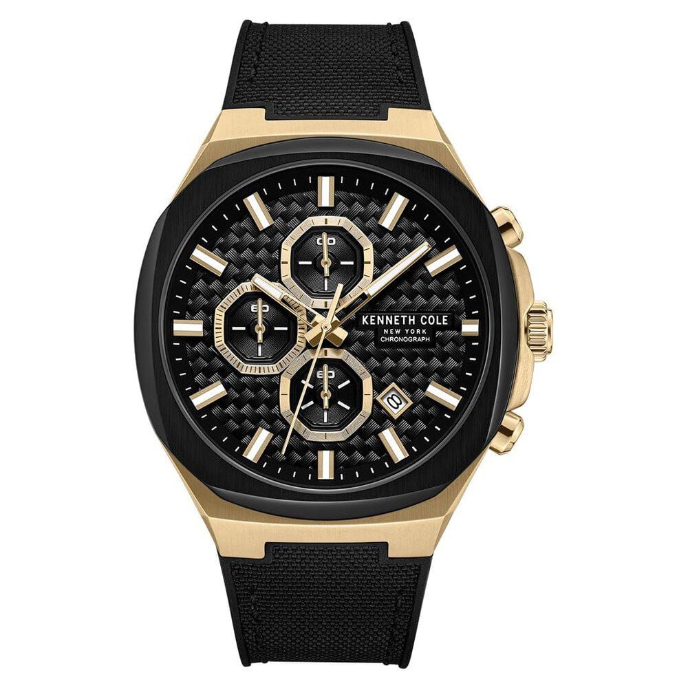 Kenneth Cole Quartz Chronograph Black Dial Black Silicone Strap Watch For Men-picture-29