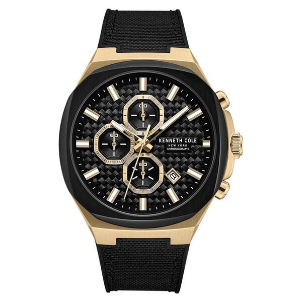 Kenneth Cole Quartz Chronograph Black Dial Black Silicone Strap Watch For Men - image number 0