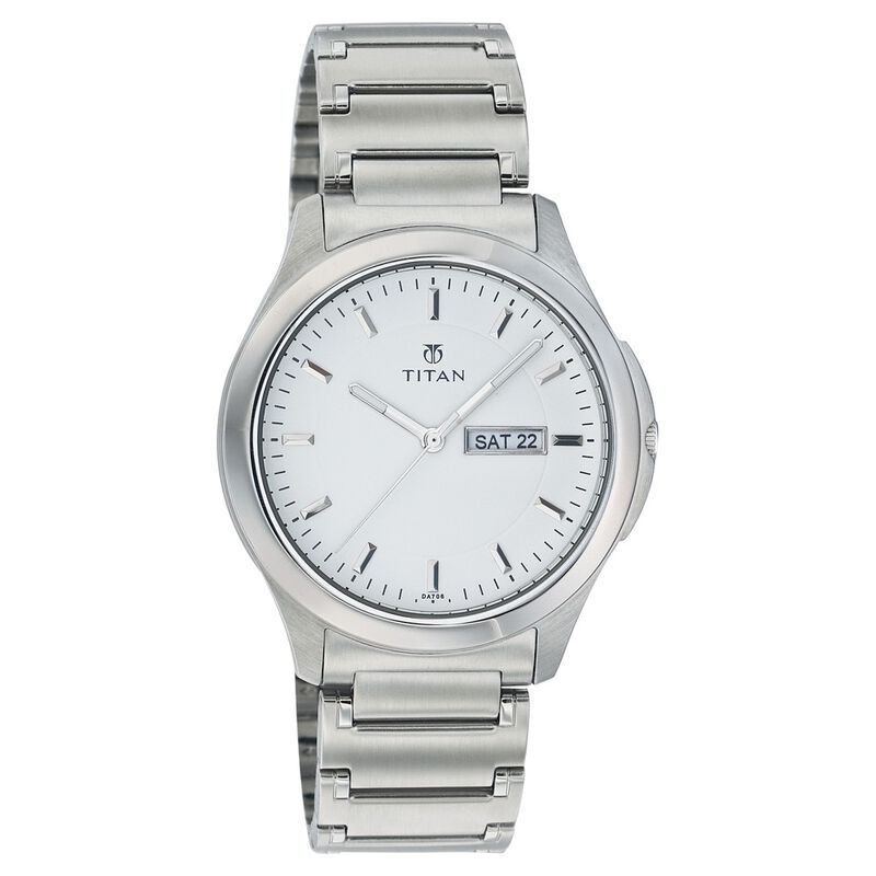 Titan Analog with Day and Date White Dial Metal Strap watch for Men - image number 0