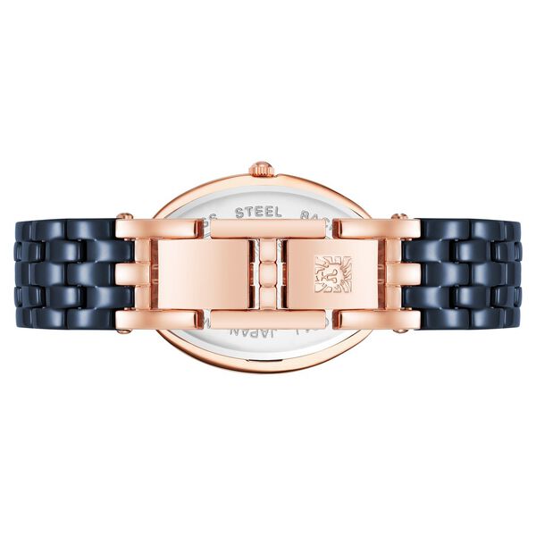 Anne Klein Quartz Analog Blue Dial Rose Gold With Blue Ceramic Strap Watch For Women - image number 2