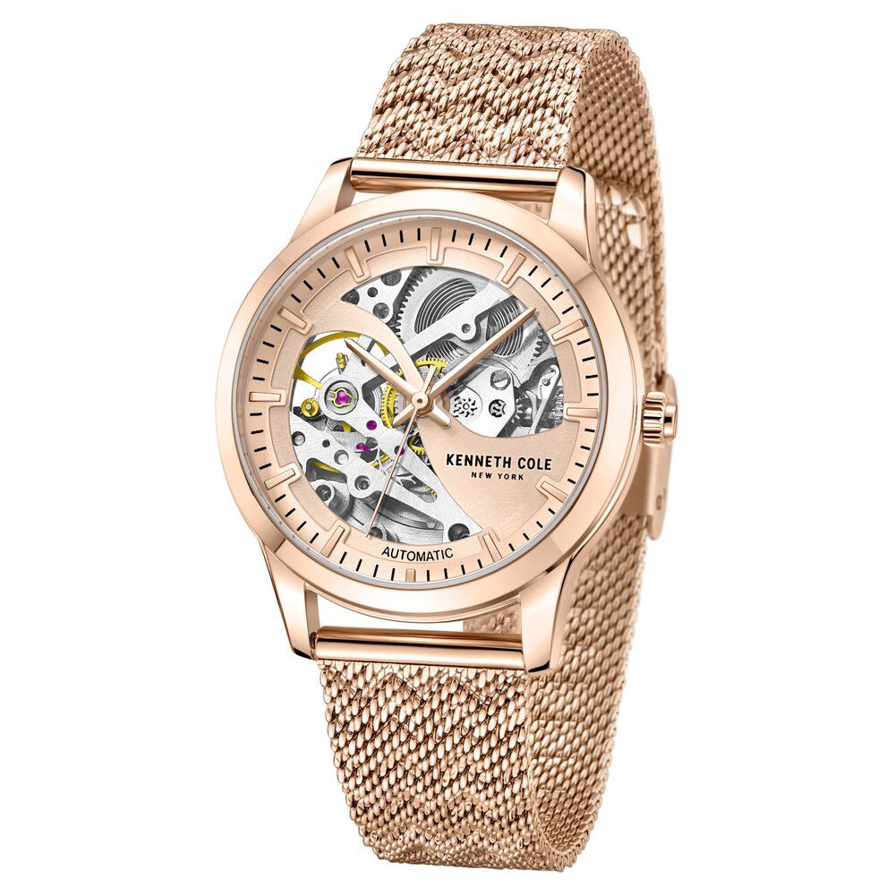Kenneth cole skeleton watch rose gold online