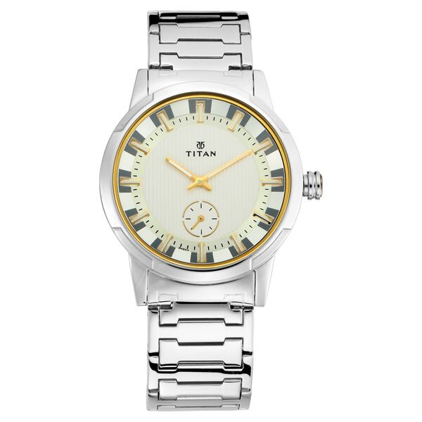 Titan Quartz Analog Silver Dial Metal Strap Watch for Men - image number 0