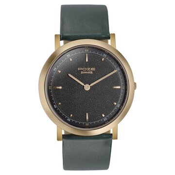 Sonata Poze Quartz Analog Green Dial Leather Strap Watch for Men
