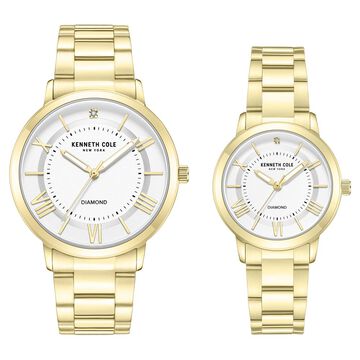Kenneth Cole Quartz Analog Silver Dial Stainless Steel Strap Watch for Couple