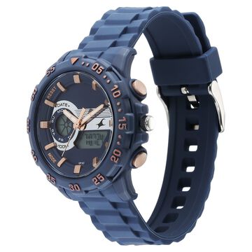 Fastrack Street line Quartz Analog Digital Blue Dial Silicone Strap Watch for Girls