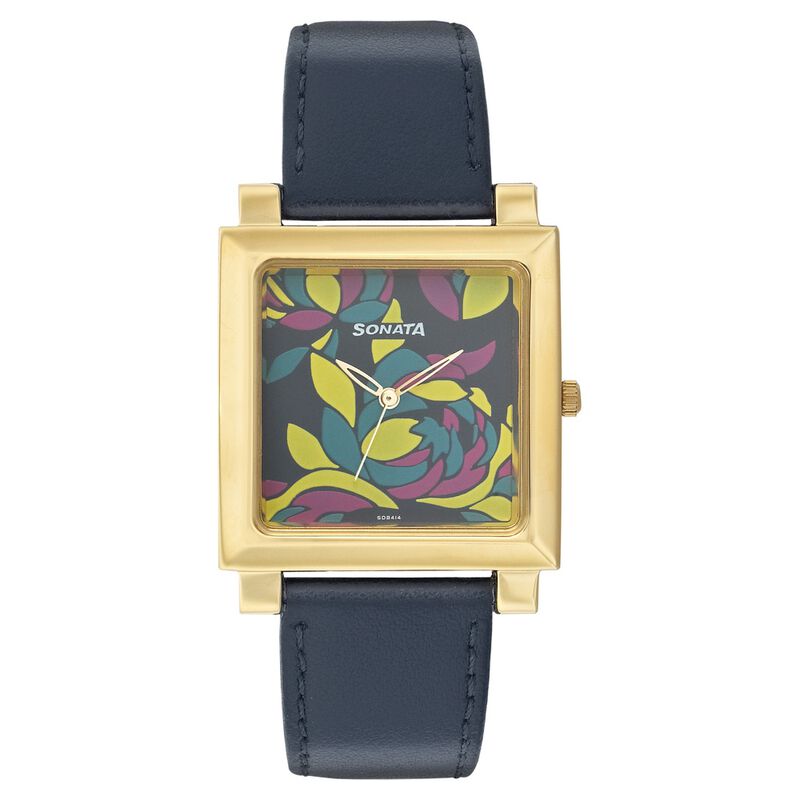 Sonata Quartz Analog Black Dial Leather Strap Watch for Women