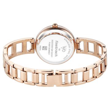Vyb Seeker By Fastrack Quartz Analog Green Dial Rose Gold Metal Strap Watch For Girls