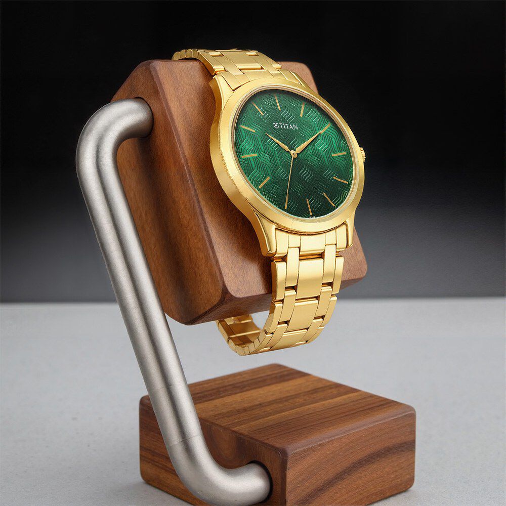 Titan Karishma Radiance Green Dial Analog Stainless Steel Strap watch for Men-picture-16