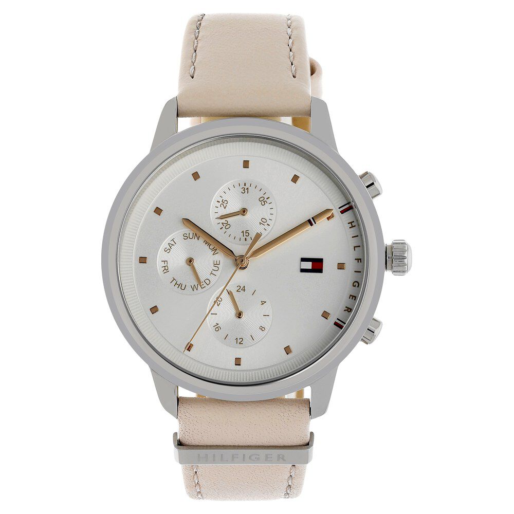 Tommy hilfiger watch white leather sale strap