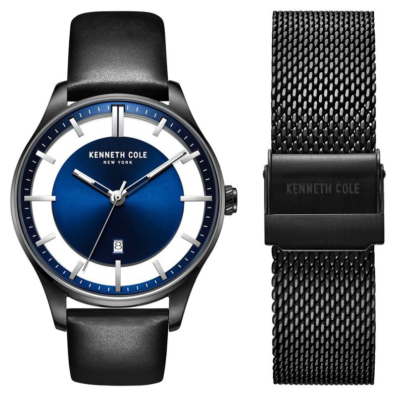 Kenneth Cole Quartz Analog Blue Dial Metal Strap Watch for Men