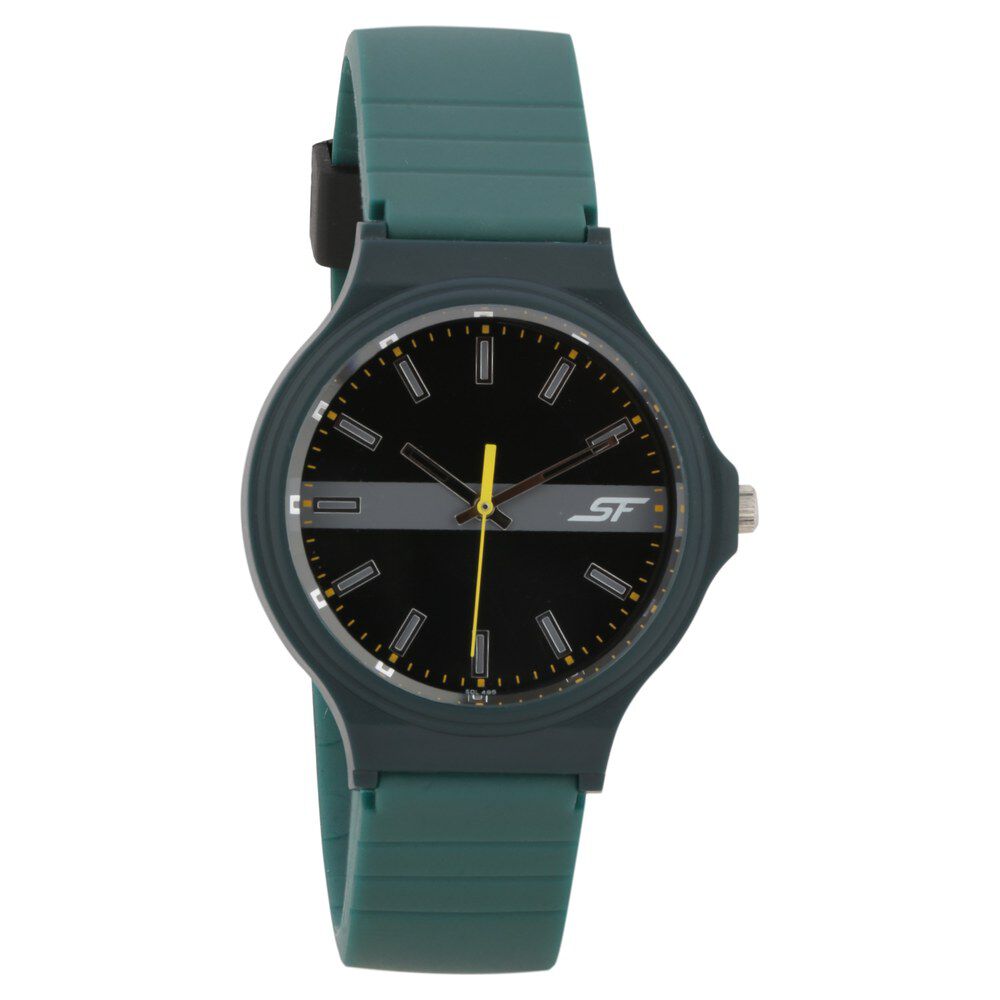 SF Quartz Analog Black Dial Plastic Strap Watch for Men-image-46