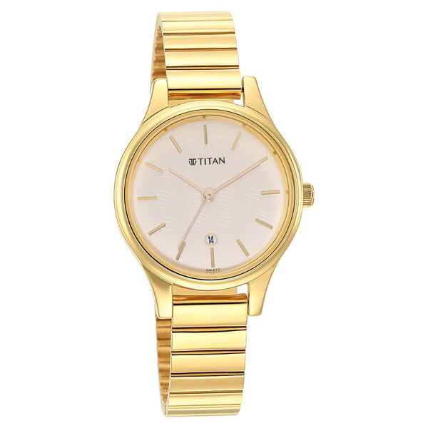 Titan Karishma Beige Dial Analog Stainless Steel Strap watch for Women - image number 0