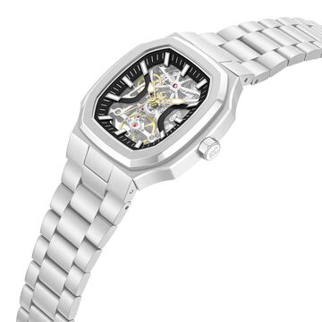 Kenneth Cole Automatic Black Dial Silver Stainless Steel Strap Watch For Men