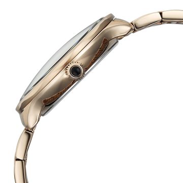Titan Stellar Analog with Sun Moon Phase and Black Dial Carnation Gold Stainless Steel Strap Watch for Men