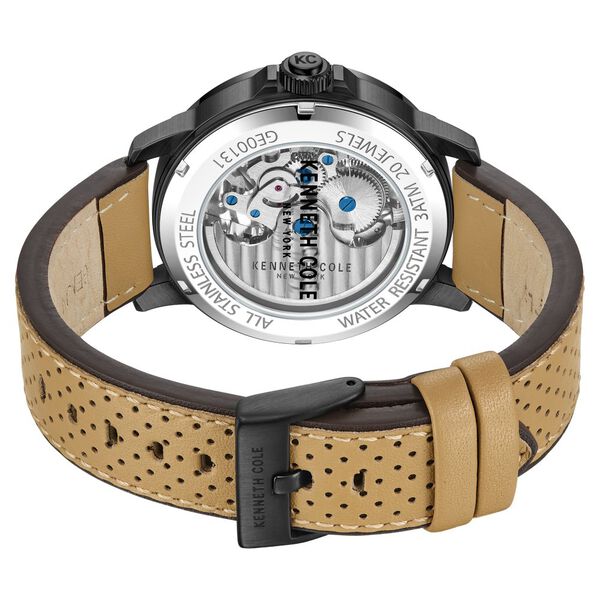 Kenneth Cole Automatic Black Dial Brown Leather Strap Watch For Men - image number 3