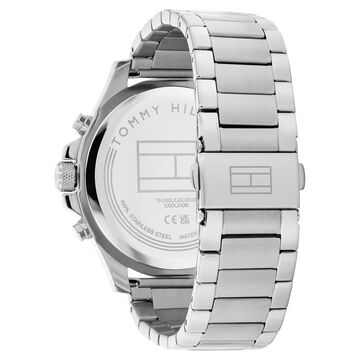Tommy Hilfiger Quartz Multifunction Black Dial Silver Stainless Steel Strap Watch for Men