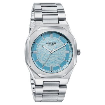 Poze Poze Quartz Analog Blue Dial Blue Metal Strap Watch For Men