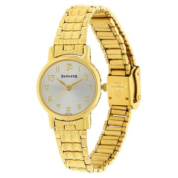 Sonata Quartz Analog Silver Dial Metal Strap Watch for Women