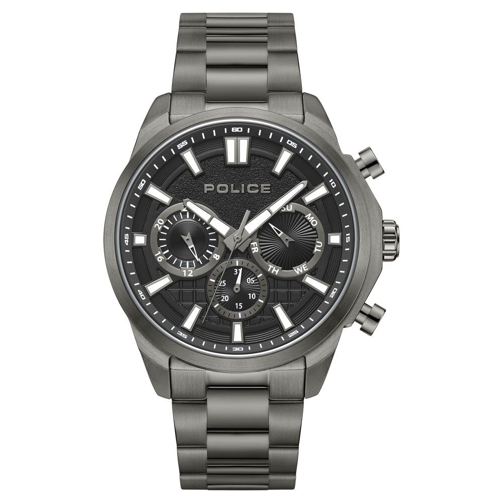 Buy Online Police Quartz Multifunction Black dial Metal Strap