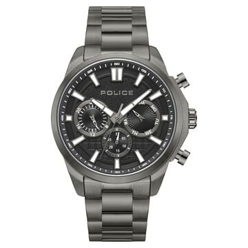 Police Quartz Multifunction Black dial Metal Strap Watch for Men