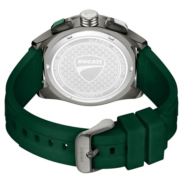Ducati Quartz Chronograph Black Dial Green Silicone Strap Watch For Men - image number 2
