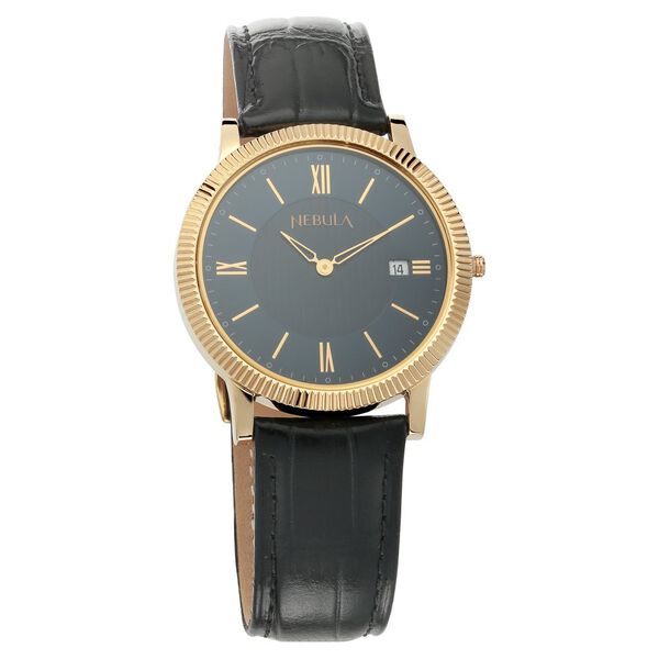 Titan Nebula Quartz Analog with Date 18 Karat Solid Gold Watch for Men - image number 0
