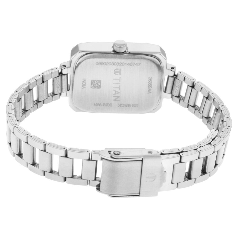 Buy Online Titan Quartz Analog with Date Black Dial Metal Strap