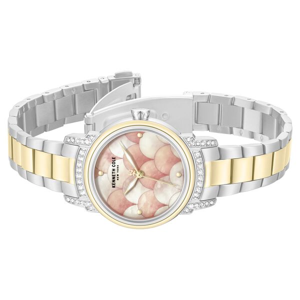 Kenneth Cole Quartz Analog Pink Mother of Pearl Dial Two Toned Stainless Steel Strap Watch For Women - image number 2