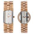 Titan Quartz Analog White Dial Stainless Steel Strap Watch for Couple