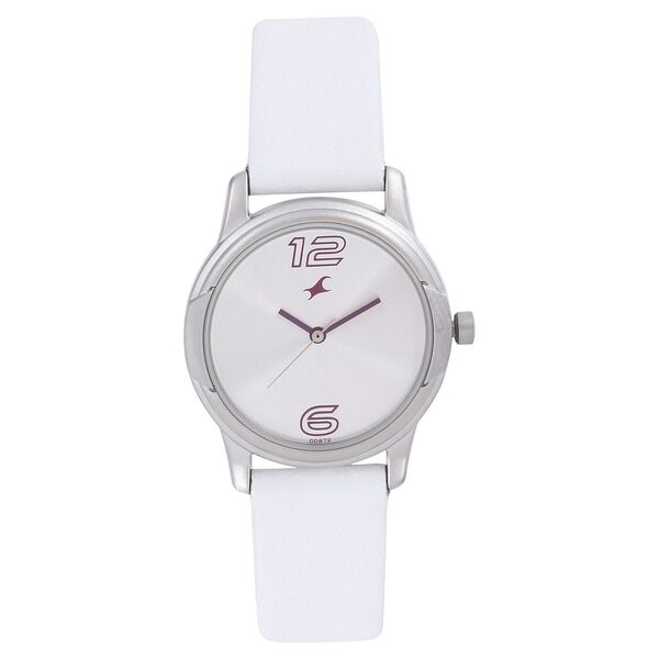 Fastrack Quartz Analog Silver Dial Leather Strap Watch for Girls - image number 0