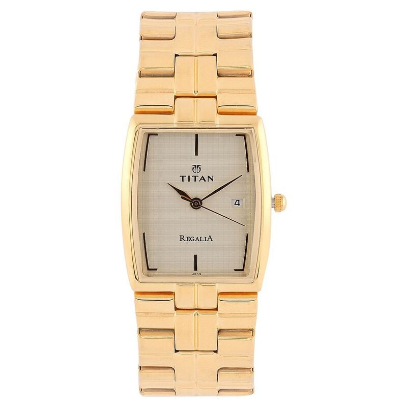 Titan Quartz Analog Champagne Dial Watch for Men