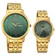 Titan Bandhan Eternal Pair Analog with Date and Green Dial Yellow Gold Stainless Steel Strap Watch for Couples - image number 1