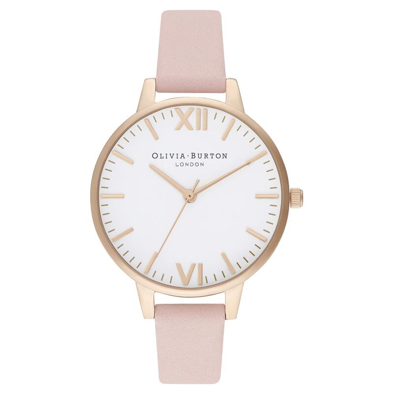 Olivia Burton Quartz Analog White Dial Leather Strap Watch for Women