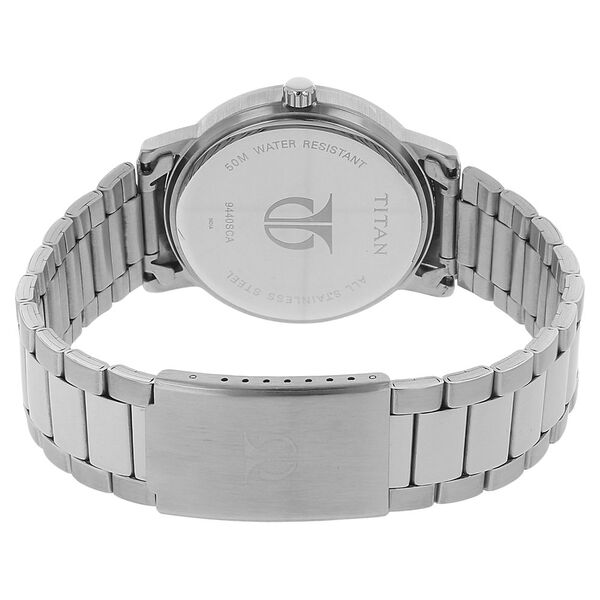 Titan Quartz Analog with Date Black Dial Metal Strap Watch for Men - image number 3