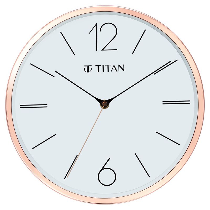 Buy Online Titan Metallic Wall Clock White Dial Silent Sweep Technology