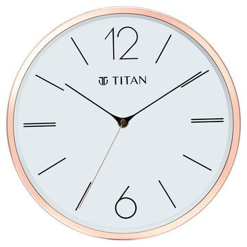 Titan Metallic Wall Clock White Dial Silent Sweep Technology with size 30 cm x 30 cm (Medium)