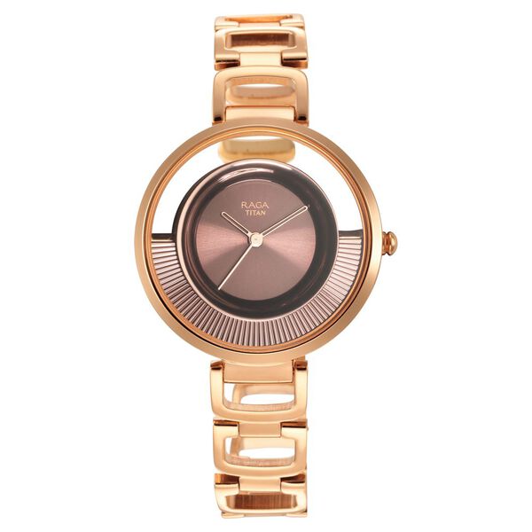 Titan Raga Moments of Joy Brown Dial Analog Metal Strap Watch for Women - image number 1