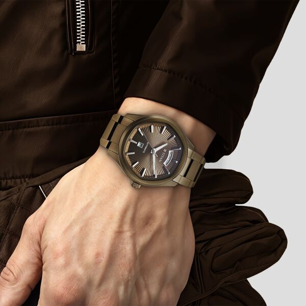 Titan Astral Concealed Automatic Analog with Khaki Dial Khaki Stainless Steel Strap Watch for Men - image number 7