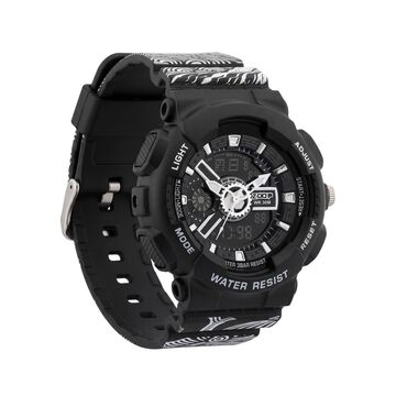 Zoop Samurai Quartz Digital Watch For Boys With Black Dial Black Polyether Strap From House Of Titan