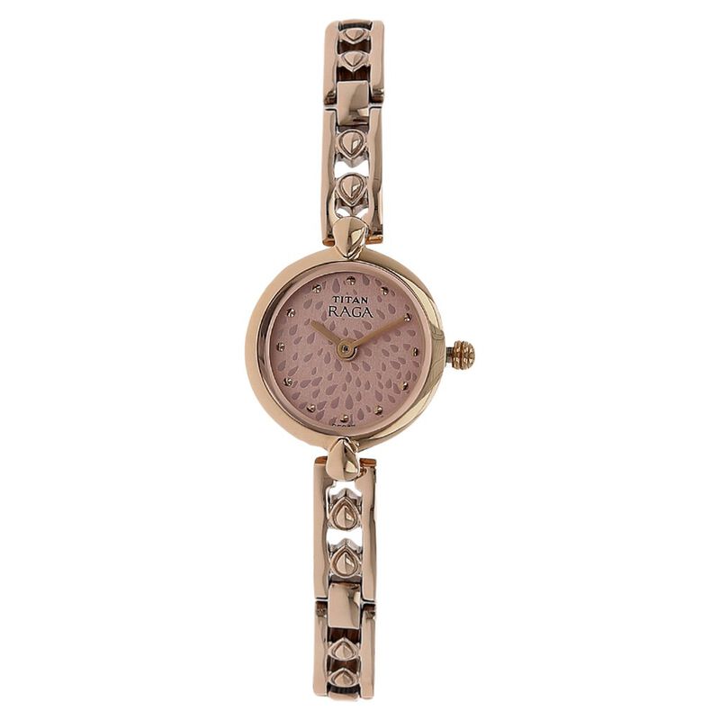 Titan Raga Essentials Pink Dial Analog Metal Strap watch for Women