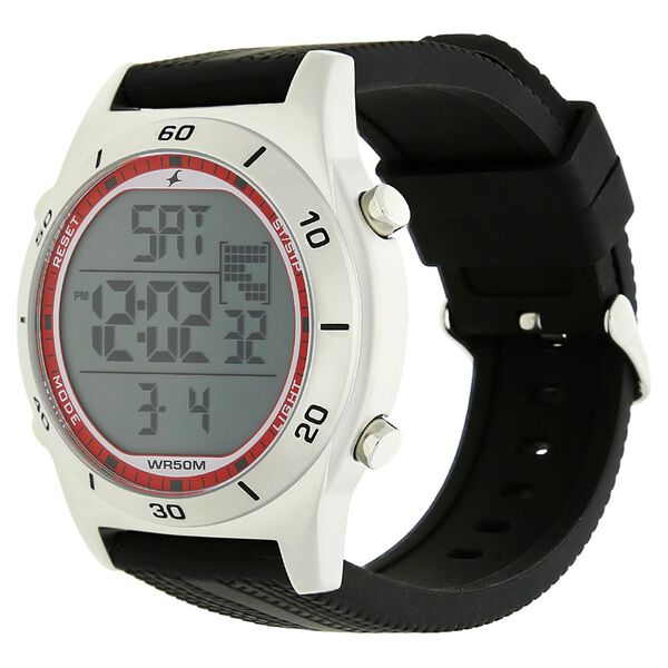 Fastrack Digital Grey Dial Silicone Strap Watch for Guys - image number 1