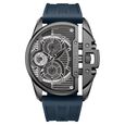 Police Quartz Multifunction Black Dial Blue Silicon Strap Watch For Men - image number 0