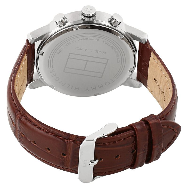 Tommy Hilfiger Quartz Multifunction Silver Dial Leather Strap Watch for Men - image number 3