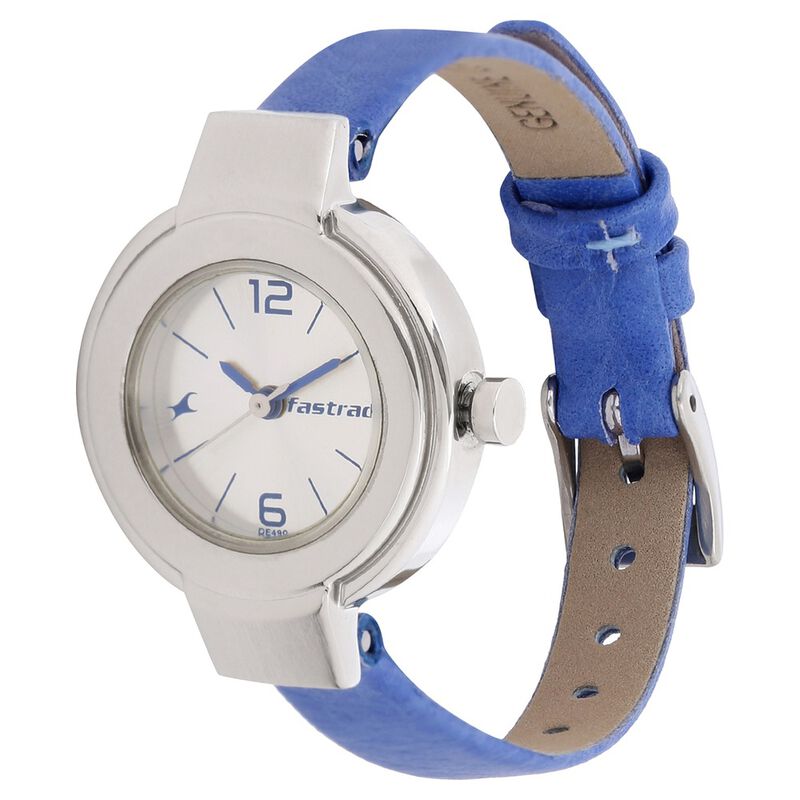 Fastrack Quartz Analog Silver Dial Leather Strap Watch for Girls - image number 1