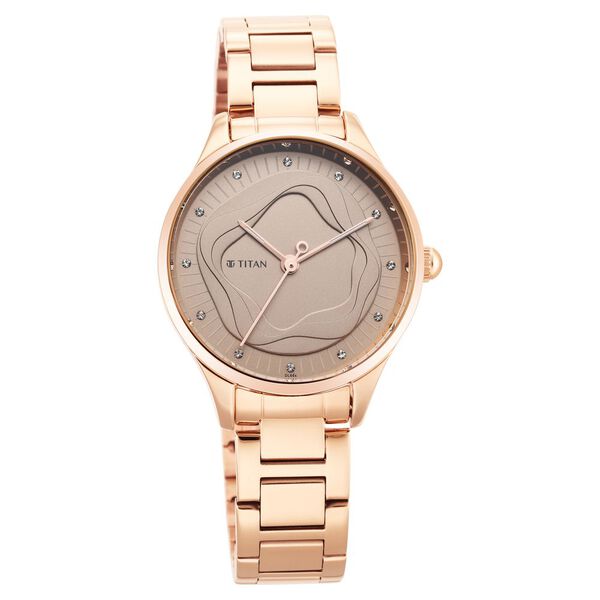 Titan Wander Brown Analog Stainless Steel Strap Watch for Women - image number 0