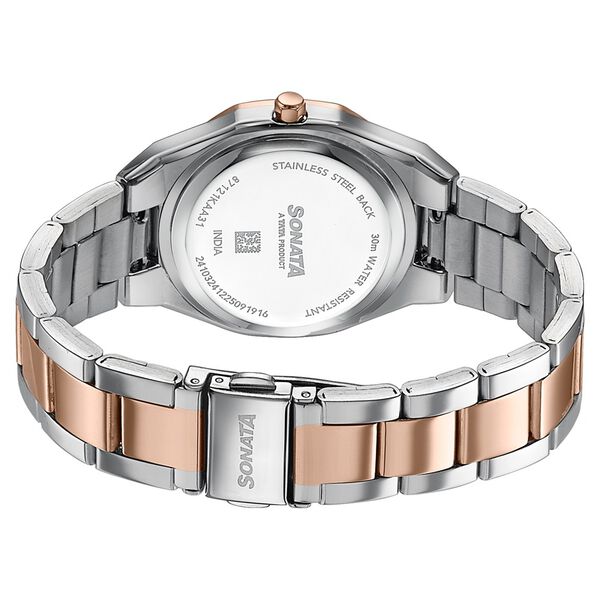 Sonata Jashn Quartz Analog White Dial Two Toned Metal Strap Watch For Women - image number 5