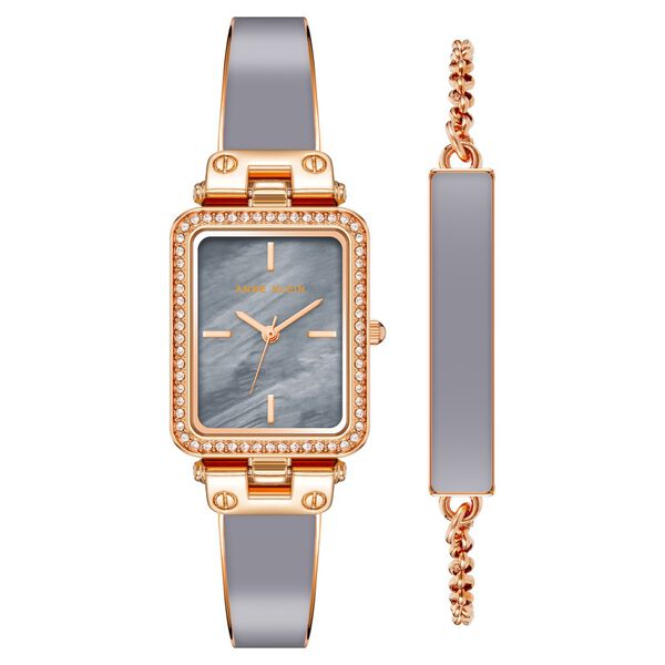 Anne Klein Quartz Analog Grey Dial Rose Gold Stainless Steel Strap Watch For Women - image number 0