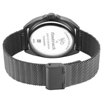 Vyb Aviator By Fastrack Quartz Analog Grey Dial Grey Stainless Steel Strap Watch For Guys