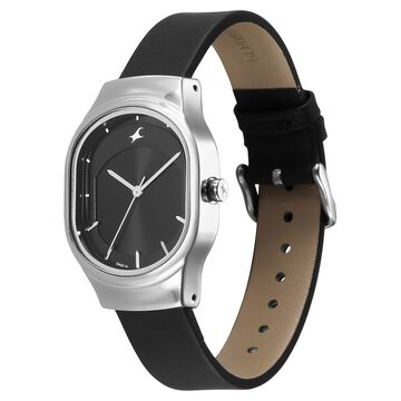 Fastrack Snob X Black Dial Leather Strap Watch for Girls